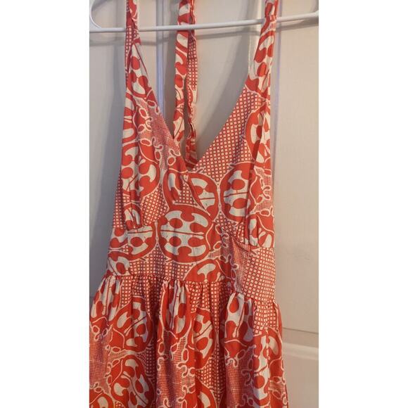 ModCloth Haute Happenstance Lady Bug Red Ivory Halter Dress, Small - Picture 3 of 10